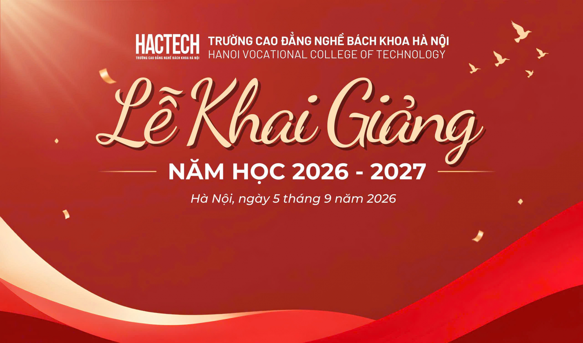 Ngày mai (5/9): HACTECH tổ chức lễ khai giảng năm học 2026-2027