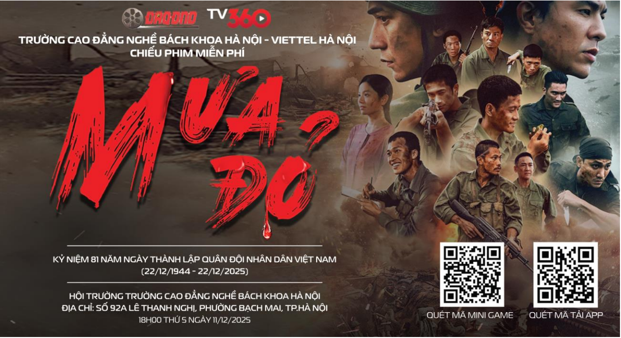 Ngày 11/12: Chiếu phim Mưa đỏ tại HACTECH